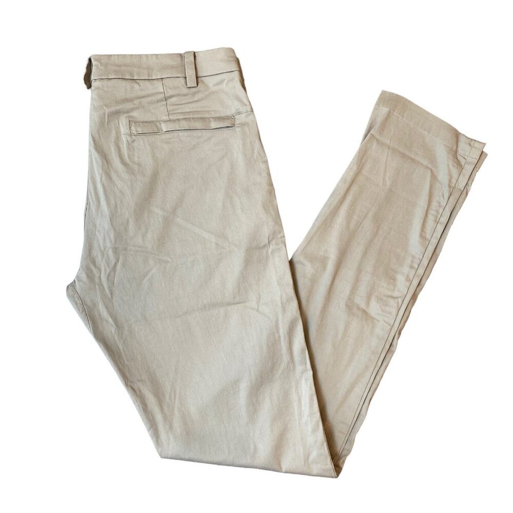 Lululemon Commission Pant Classic Swift Cotton 37" Mens 34 Stretch Khaki